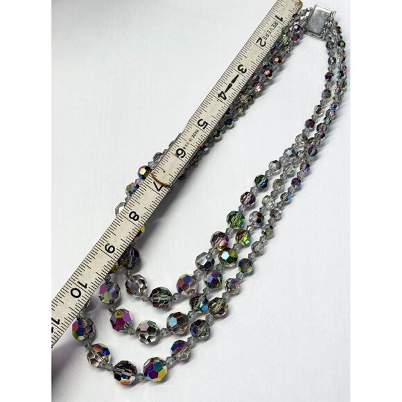 Vintage multi strand faceted crystal necklace - Picture 5 of 5